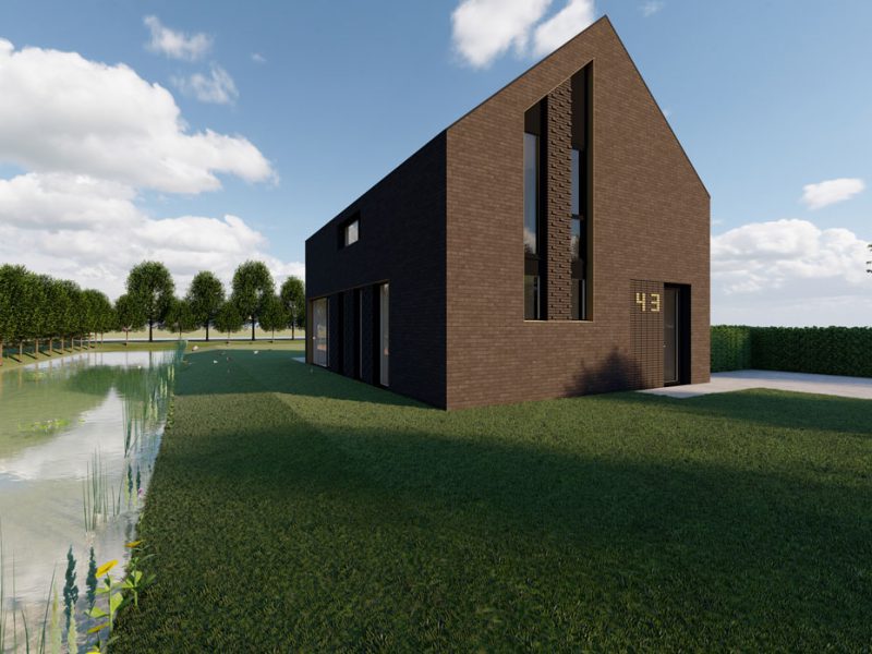 Studio voor Bouwkunst - moderne monoliet bakstenen woning - Skoatterwald, Heerenveen